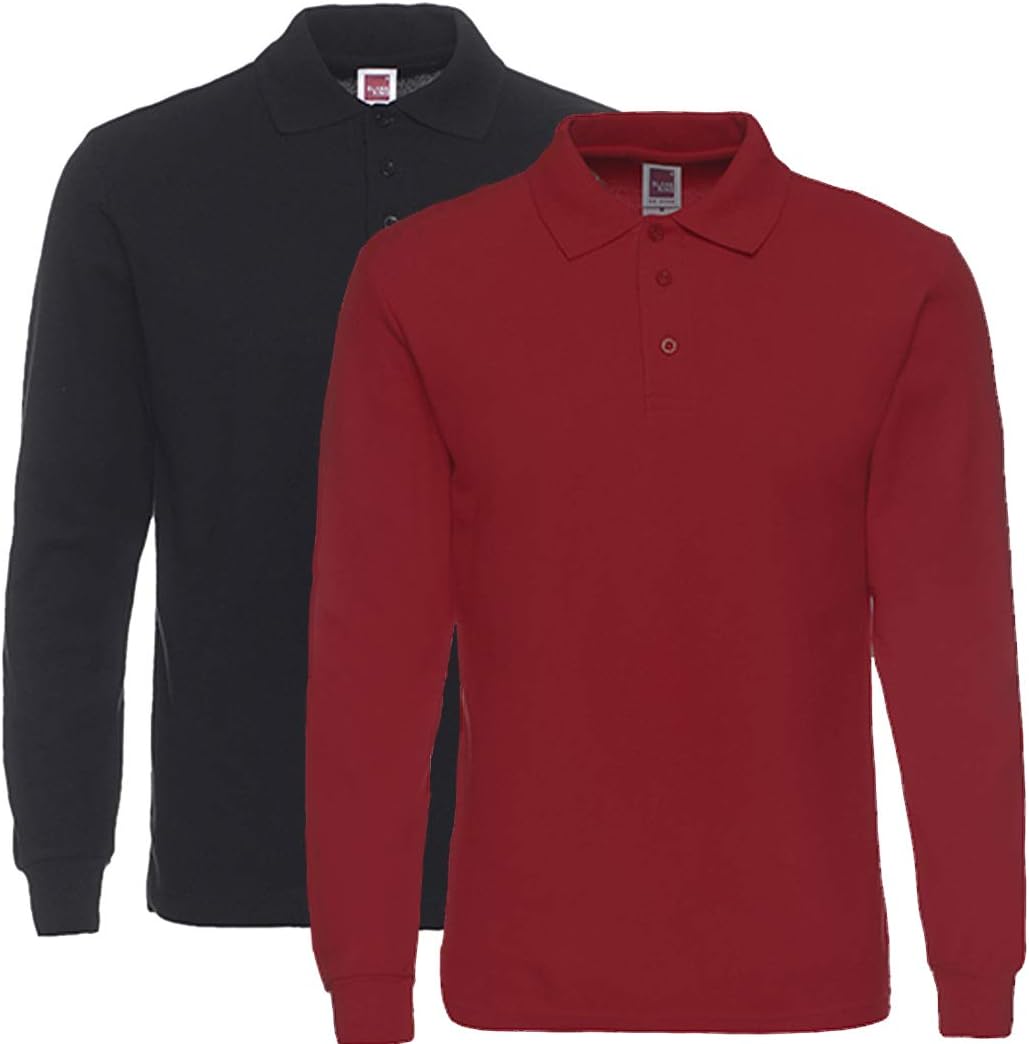 NeedBo Men's Long Sleeve Casual Solid Golf Polo Shirt