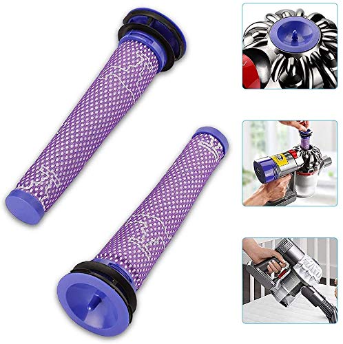 FLYLINKTECH 21.6V 3000mAh V6 Battery Replacement Li-ion Battery for DC59 V6 DC58 DC61 DC62 Animal DC72 DC74 595 650 770 880 Handheld Cordless Vacuum Cleaner with 2 Pack Pre Filter