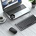 seenda Rechargeable Wireless Keyboard Mouse, Ultra Slim Small Keyboard and Mouse with Keyboard Dust Cover for Windows Devices, Space Gray
