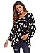 Romwe Women's Ruffle Short Sleeve Loose Blouse Tunic Top
