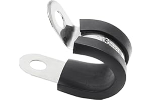 Suiwotin 20pcs 1/2 inch (13mm) Cable Clamps, Stainless Steel Wire Clamps, Rubber Cushioned Insulated Clamp Metal Conduit Clam