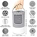Portable Air Conditioner Fan,Personal Desktop Fan Mini Air Cooler Table Evaporative Ac Cooling Fan Noiseless Purifier Fresh Humidifier with Handle and 7 Colors Led Lights For Bedroom, Home, Car,Office