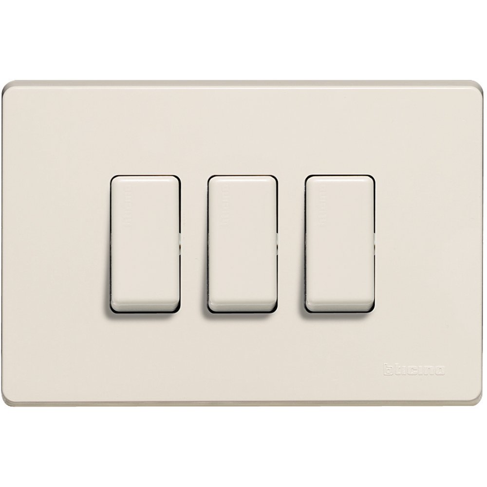 BTicino Magic Plate 3 Seater, white, 503/3/R/F