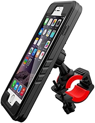 Waterproof Bike Mount, OUREIDA 360° Rotatable Bicycle iPhone Holder Motorcycle Handlebars Clamp &amp; Shockproof Case (for iPhone 6 &amp; 6s Plus)