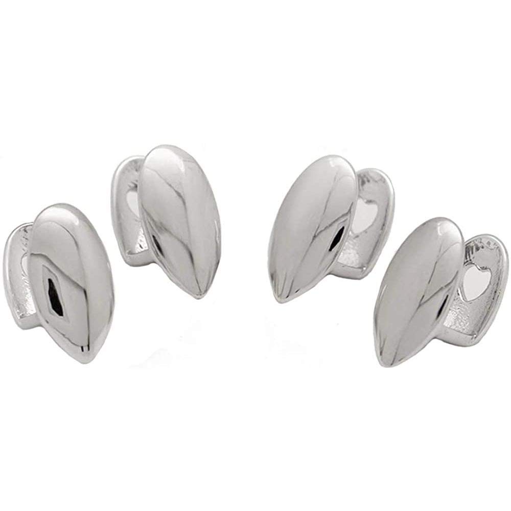 canjoyn 4 PC Vampire Dracula Single Metal Fangs Hip Hop Teeth 18K Grillz Set, One Size, metal, Cubic Zirconia
