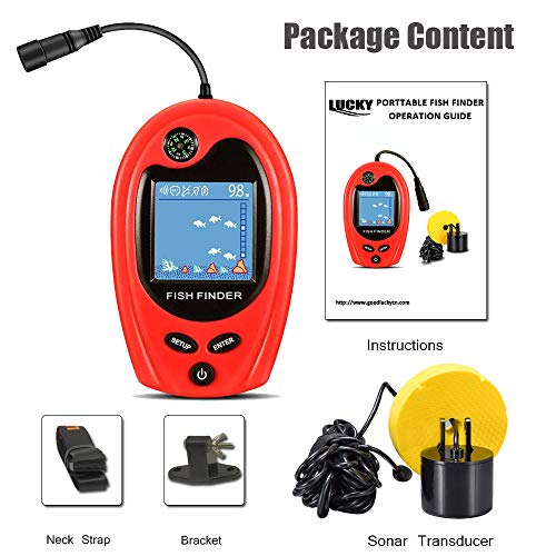 LUCKY Portable Fish Finder Fish Detector Device Handheld Depth Finder for Boat Kayak Canoe