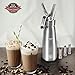 Whipped Cream Dispenser By Pura Vida - Durable, All Aluminum Body & Head - includes 3 Stainless Steel Decorating Tips & Cleaning Brush (One metal holder, Grey painted aluminum)