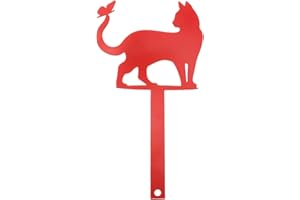 BESPORTBLE Iron Mailbox Flag, Metal Cat Shape Mail Box Stake Pick Decorative Mailbox Sign Flag Replacement for Outdoor Mail Box Decoration, 9.75inch