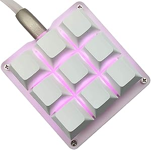 9 Keys 24 Macro Programmable Setting Keypad RGB Backlight Mechanical Keyboard for OSU Single-Handed Keyboard Electric Contest Game PC Laptop MAC Win Geeker Outemu Blue Switch(Blank Keycap)