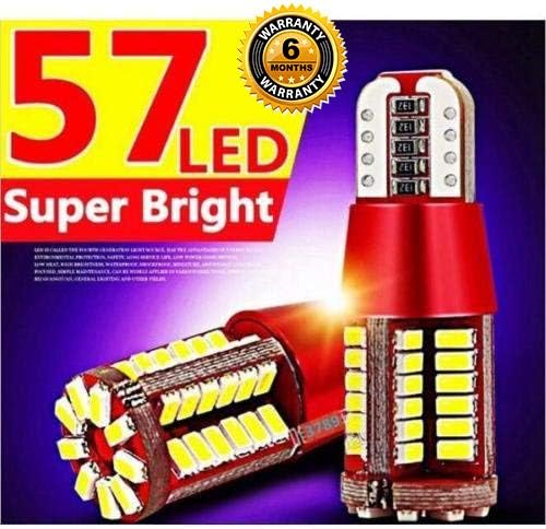 amiciAuto 2 Pcs T10 W5W 57 LED White Color, 4014 LED Type 12V Light For Car and Bike