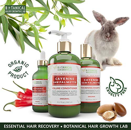 Botanical Hair Growth Lab Cayenne - Saw Palmetto Hair Loss Shampoo DHT Blocker For Hair Thinning Prevention Alopecia Postpartum 10.2 Fl Oz