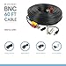 Amcrest 60 Feet Pre-Made All-in-One Siamese BNC Video and Power CCTV Security Camera Cable with Two Female Connectors for 960H & HD-CVI Camera and DVR (SCABLEHD60B)