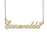 HUAN XUN Unique Name Necklace Gold with Heart