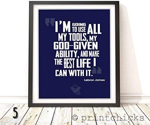 Inspirational Basketball Lebron James Quote Print - PrintChicks Wall Art Decor Posters for Team Gift