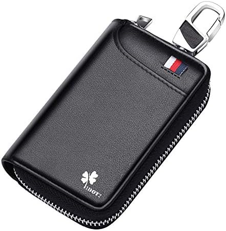 キーケース 本革 レザー 車 スマートキー Ic カード入り 免許証 小銭 札入れ付き トラスト ファスナー 皮 コンパクト カード型 多機能 大容量 6連 キーホルダー 父の日 メンズ プレゼントに