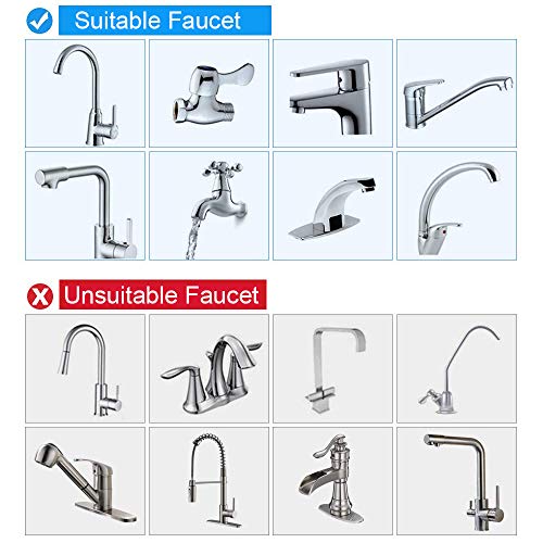 ESOW Faucet Mount Water Filter, SUS304 Stainless Steel Reduce Chlorine,Lead,BPA Free, Water Purifier with 7-Layer UF+ACF Filtration System, Fits Standard Faucets, Two Filter Cartridges Included