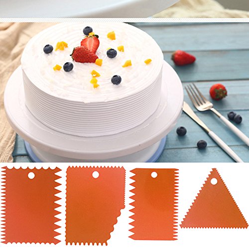 image for DaKuan Cake Scraper Smoother Tool Set, 12 pcs Cake Smoothing Cutter Pl
