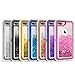 Dexnor Compatible with iPhone 7 Plus Case Glitter 3D Bling Sparkle Flowing Liquid Transparent 3 in 1 Shockproof TPU Silicone Core + PC Frame Protective Defender for iPhone 8 Plus/7 Plus/6s Plus - Pink