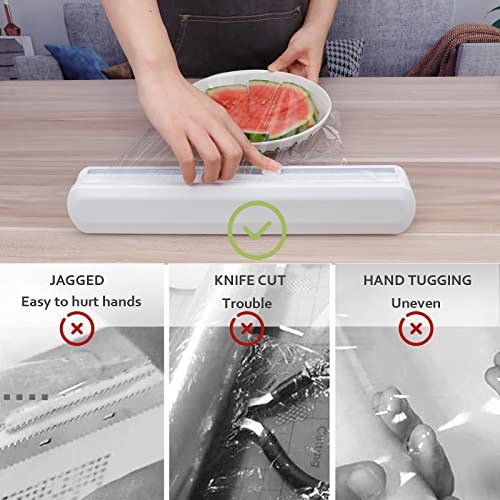 Plastic Wrap Dispenser with Cutter, Plastic Wrap Cutter,Aluminum foil