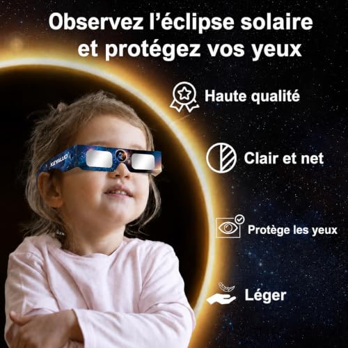 Keyaluo Set of 6/12/100 Solar Eclipse Glasses, EN ISO 12312-2:2015(E) and CE Certified, AAS 2026, Solar Eclipse Glasses for Direct Sun Observation