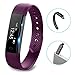 Fitness Tracker, LOLG Smart Waterproof Activity Tracker Health Watch with Pedometer Bluetooth Distance Calories Counter Sleep Monitor Camera Control etc for IOS &Android System (PURPLE)