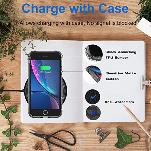 Weuiean Clear Case Compatible with iPhone 7/ iPhone 8, Shockproof Drop Protection Seethrough Case Gaming Style Case Flexible Soft Silicone Bumper Protective Case for iPhone 7/8 4.7 inch - Grey