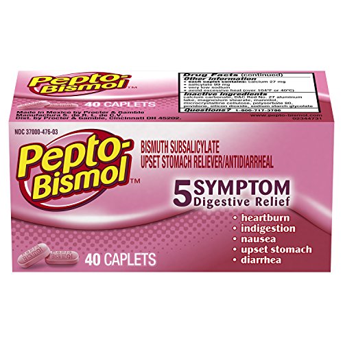 UPC 301490039915, Pepto Bismol 5 Symptom Digestive Relief Medicine, Upset Stomach and Diarrhea Relief, 40 Caplets (Pack of 3)