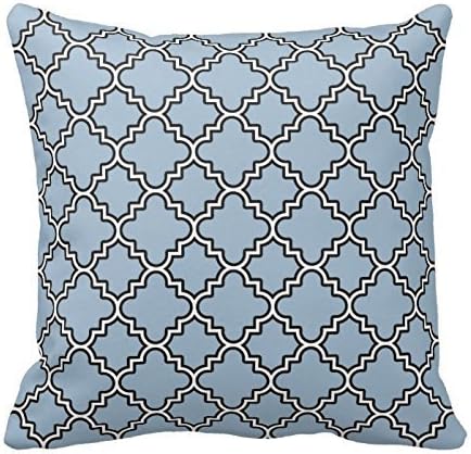 Cushion Cases Custom Decorative Blue and White Quatrefoil Patern Pillow Pillow Cover Cushion Case Pillowcases