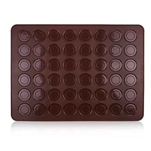 Click Here to See More Images Home Best Buy Macaron Silicone Baking Mat / Cookie Mat / Baking Tray Liner Non Stick 48 Cavity 15x11 Inches BPA Free & FDA Grade