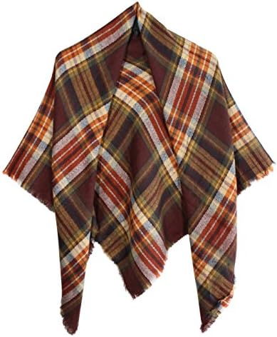 Nilin Women's Colorful Tartan Checked Plaid Shawl Soft Blanket Scarf (Maroon 3002)