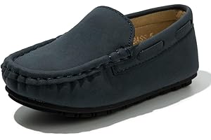 Fromosa Toddler Boys Girls Leather Loafers,Little Kid Penny Loafer Flats Slip-On Oxford Moccasins Casual Flat School Walking Dress Boat Shoes