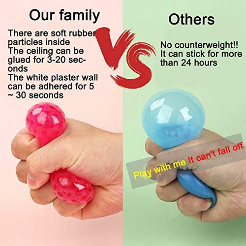 Stress Reliefer Fluorescent Sticky Target Balls, Soft Ball Toys for