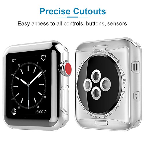 ã€2 Packã€‘Marge Plus for Apple Watch Screen Protector with Case 42mm, Soft TPU all-around Ultra-Thin Clear Cover iWatch case for Apple Watch Case Series 3, Series 2