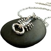 925 sterling silver scorpion necklace small spirit animal pendant realistic scorpio arachnid simple zodiac jewelry strength intuition charm| with 18 inch chain |silver plated |L_PN_0588