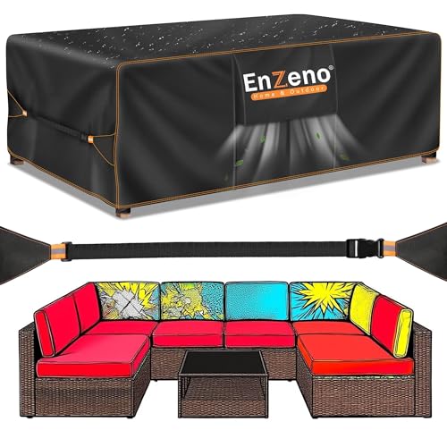 Enzeno Gartenmöbel Abdeckung Wasserdicht Abdeckplane Tisch,280x220x90cm