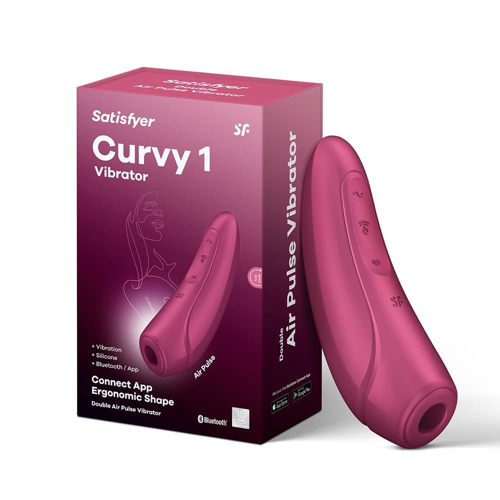 Satisfyer Curvy 1 Connect App Clitoral Sucker | Pressure Wave Vibrator Sex Toys for Her | Clitoral Stimulation Quiet & Strong | Lay-on Vibrator and Adult Massager