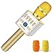 Bluetooth Microphone Karaoke, Yemenren 2800mAh Wireless Microphone Karaoke Portable Microphone Karaoke Bluetooth Mic Speakers Karaoke (Gold)