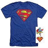 Superman Classic Logo Heather T Shirt and Exclusive Stickers