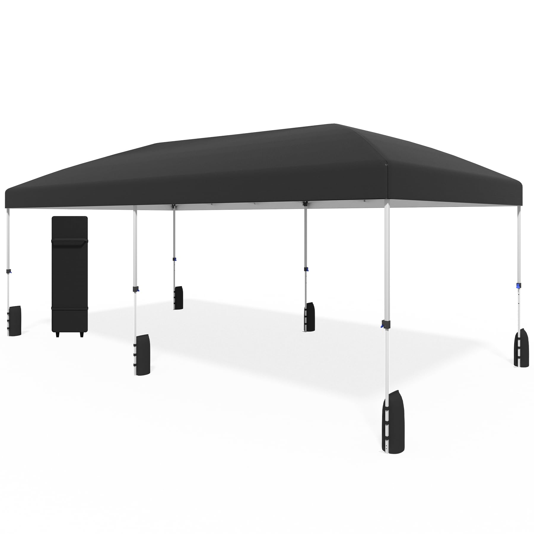 Photo 1 of Favofamilie 10x20 Pop Up Canopy - Instant Setup Beach Tent with Wheeled Carry Bag, 12 Sandbags & 6 Guy Lines, Portable Sun Shade for Camping, Events, Silver Coated Top, Black