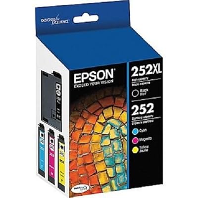 Epson T252XL-BCS Combo Pack, Black High Capacity and C/M/Y Standard Capacity Cartridges
