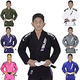 Elite Sports IBJJF Ultra Light BJJ Brazilian Jiu Jitsu Gi for Kids with Preshrunk Fabric and Free Belt