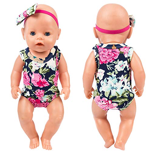 ZITA ELEMENT 5 Sets 15 Inch to 16 Inch Baby Doll Clothes with Dress Bikini Swimsuits Jumpsuit Headband and hathat for New Born Baby Dolls and Bitty Baby Dolls Clothing Outfits and Accessories