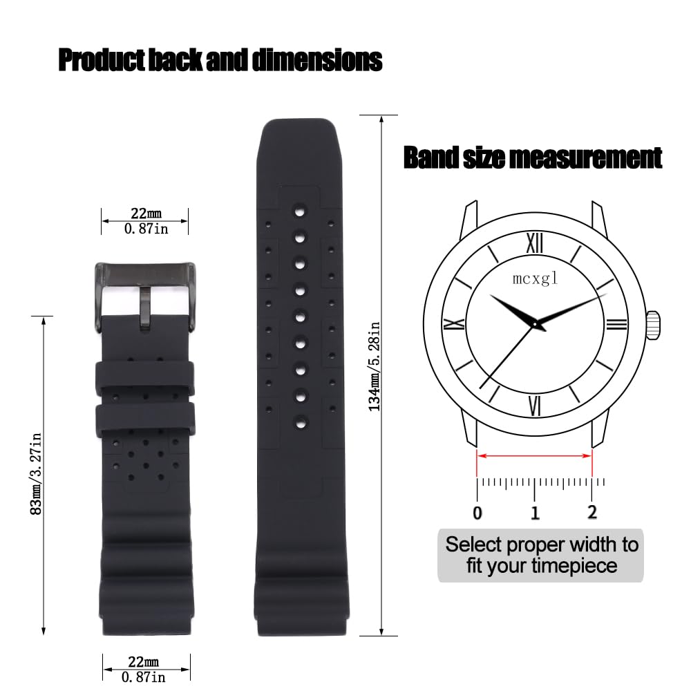 22mm Silicone Watch Band Compatible with Citizen smart gen2 diver DAL1BP Men's Sport Waterproof Dive Strap Bracelet Watch Accessories