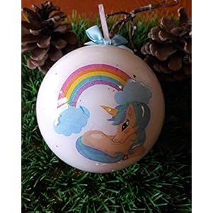 Traasd11an 1,5 inch kerst bal ornamenten, kerst bal geboorte mijn 1 St Kerstmis, Eenhoorn, kerstdecoratie, kerstboom- onbreekbare kerstversieringen boom ballen