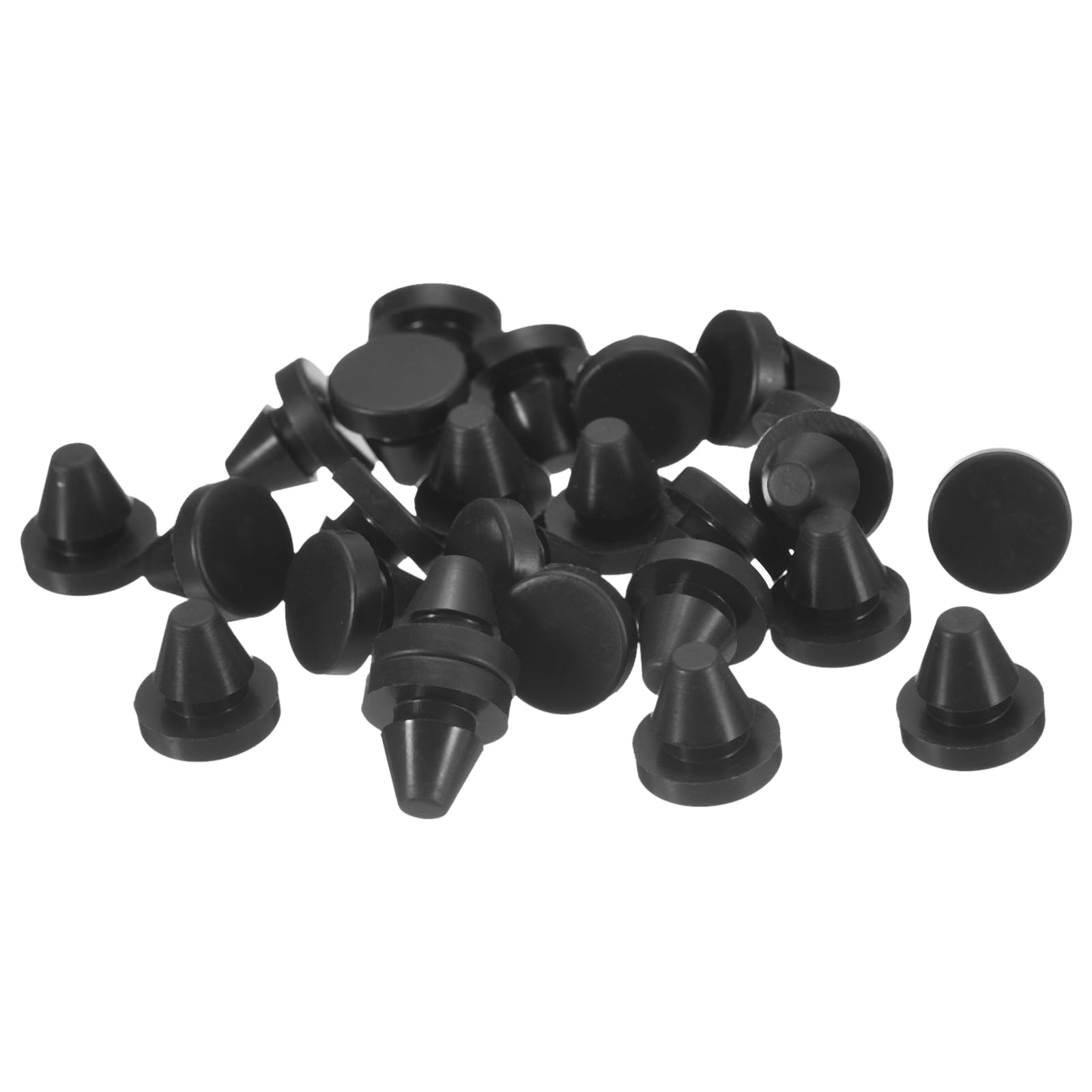 Photo 1 of UXCELL 25pc Silicone Round Snap-in Locking Plugs for 6-7mm Holes, Waterproof Hole Stoppers for Metal Tube & Furniture End Caps, Black