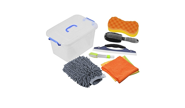 FuTaiKang 9pcs Kit Limpieza Coche Esponja Cepillo para ...