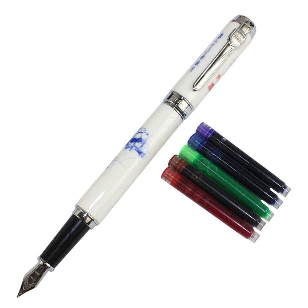 Gullor Jinhao 950 Blue and White Porcelain Shrimp with Gift Box and Ink cartridges