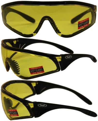 Global Vision Python Safety Riding Sunglasses Black Frame Yellow Lens