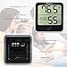 Sparoma Spa-02 Monitor Hygrometer Thermometer 2-in-1 Digital Weather Station with Humidity Meter Temperature Gauge, Time Display and Built-in Clock, Wireless for House, Small Black