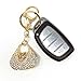 Rhinestone Keychain Purse Charm, Crystal Handbag Accessory w/Key Ring, By Bling Car Decor